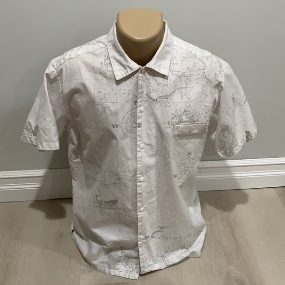 AL MERRICK Nautical Button Down T Shirt White Lgr - Picture 1 of 8